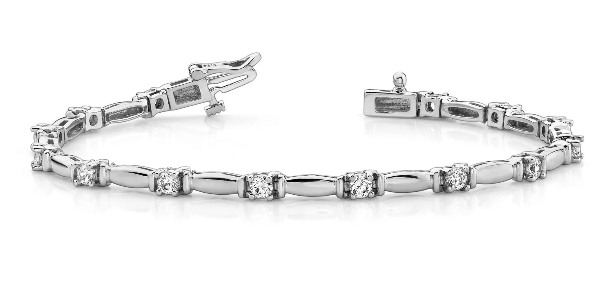 Shiny Column Link Lab-Grown Diamond Bracelet with 1.47 ct.(finished) 3mm - Image 4
