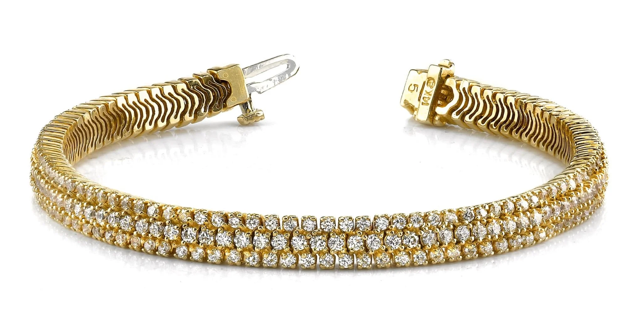 Showstopper Triple Row Diamond Bracelet with 5.07 ct.(finished) 1.5mm, 1.7mm - Image 3