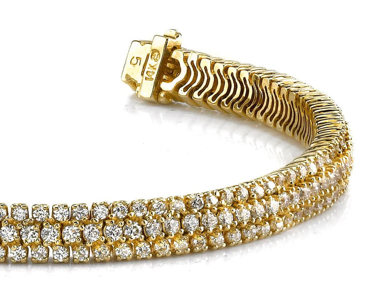 Showstopper Triple Row Lab-Grown Diamond Bracelet with 6.07 ct.(finished) 1.9mm, 2.2mm - Image 2