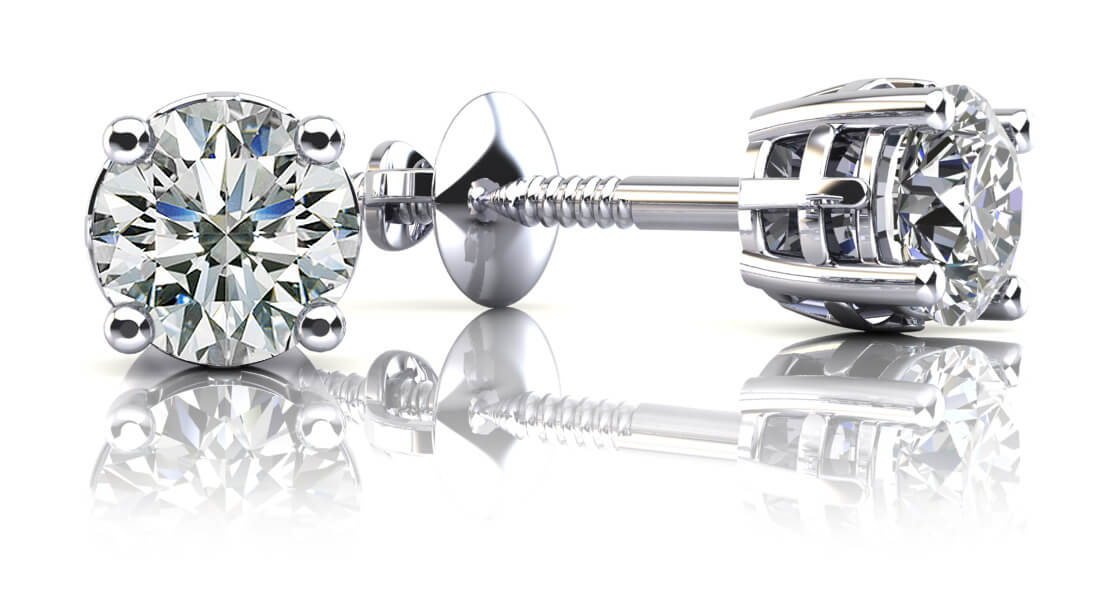 Sign of Faith Diamond Studs With Cross Setting Lab-Grown Diamond with 1.00 ct.(finished) 5mm