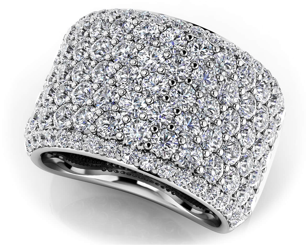 Signature Diamond Ring with 3.13 ct.(finished) 1.4mm, 2.2mm