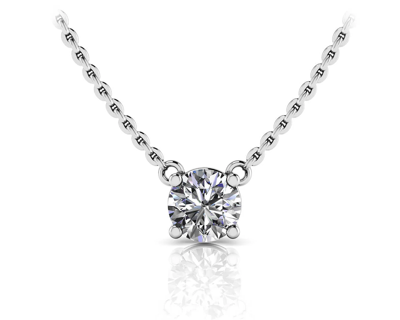 Simply Divine Diamond Solitaire Diamond Pendant with 1.25 ct.(finished) 7mm