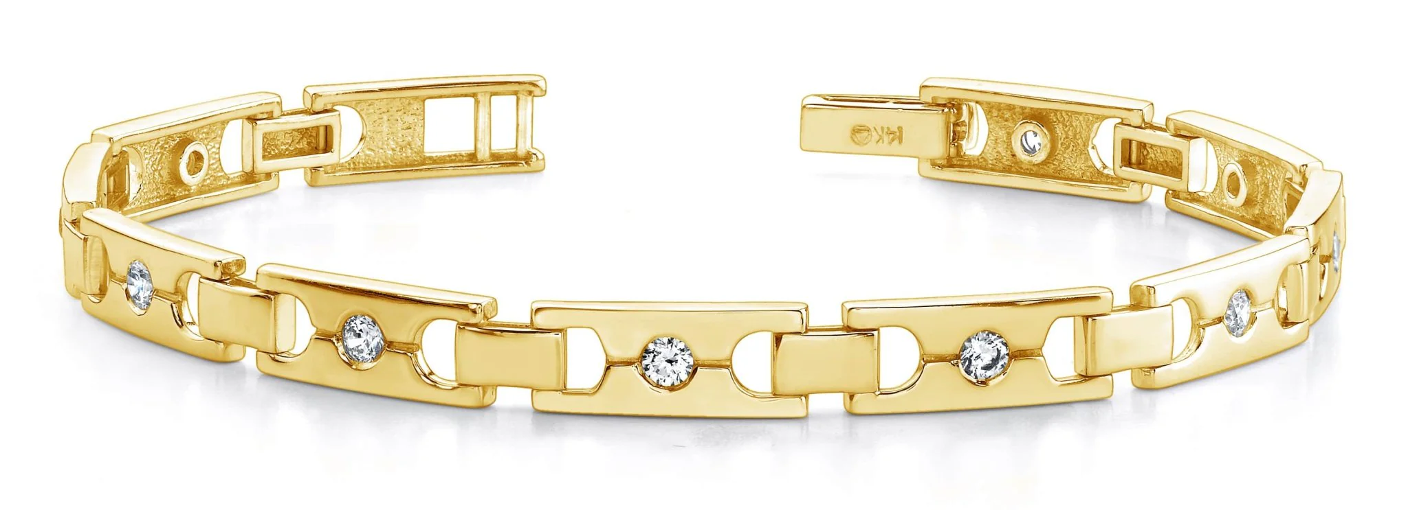 Single Diamond Buckle Link Diamond Bracelet with 0.95 ct.(finished) 2.9mm - Image 2