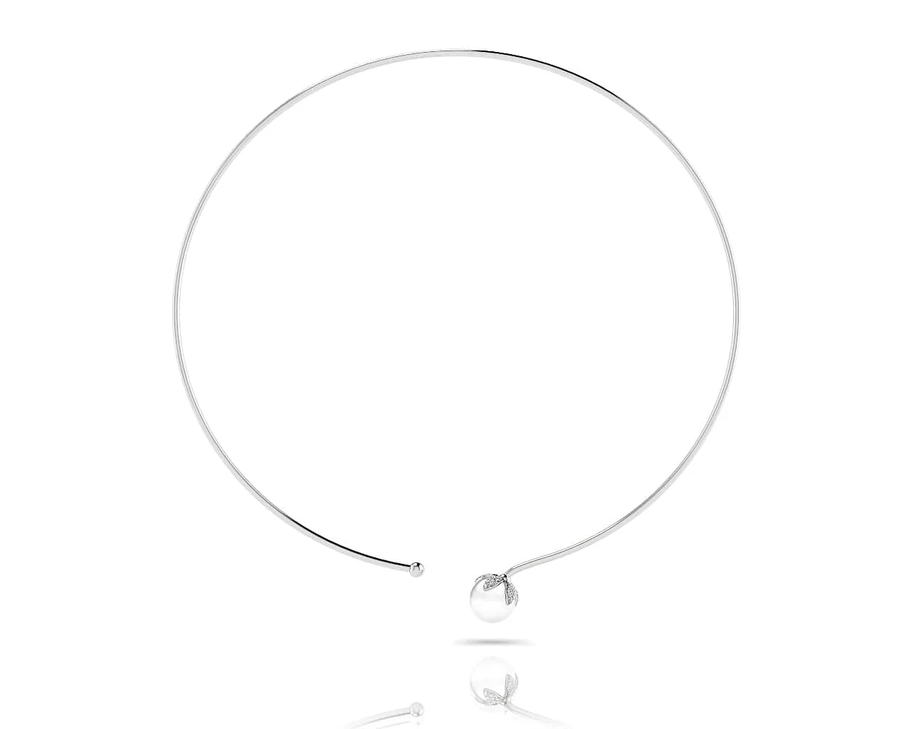 Single Pearl Flexible Diamond Necklace with 0.26 ct.(finished) 1mm, 1.2mm - Image 3