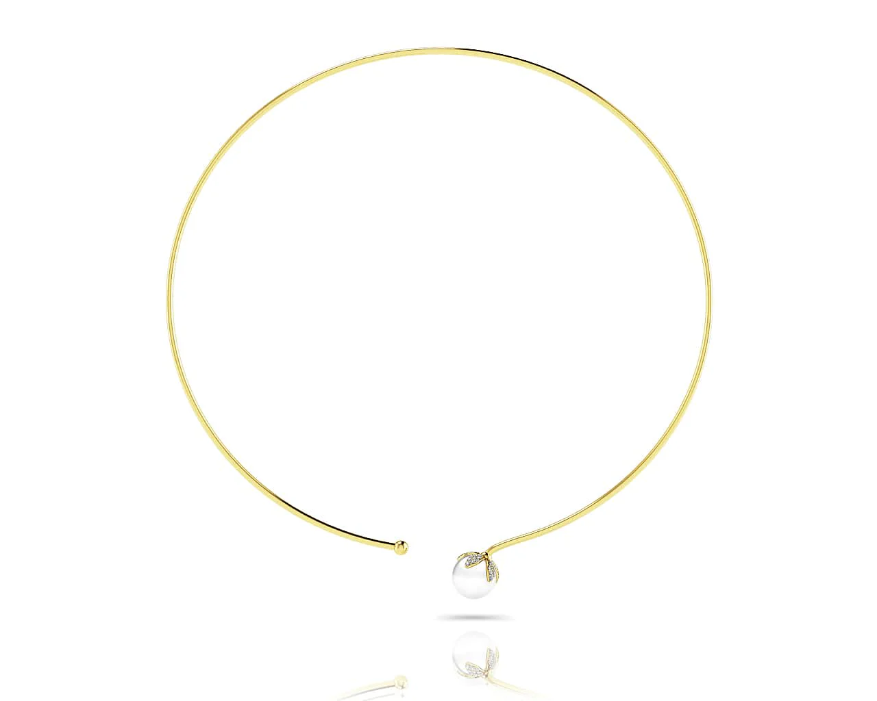 Single Pearl Flexible Diamond Necklace with 0.26 ct.(finished) 1mm, 1.2mm - Image 4