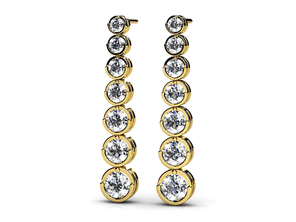 Single Strand Diamond Earrings with 1.01 ct.(finished) - Image 2