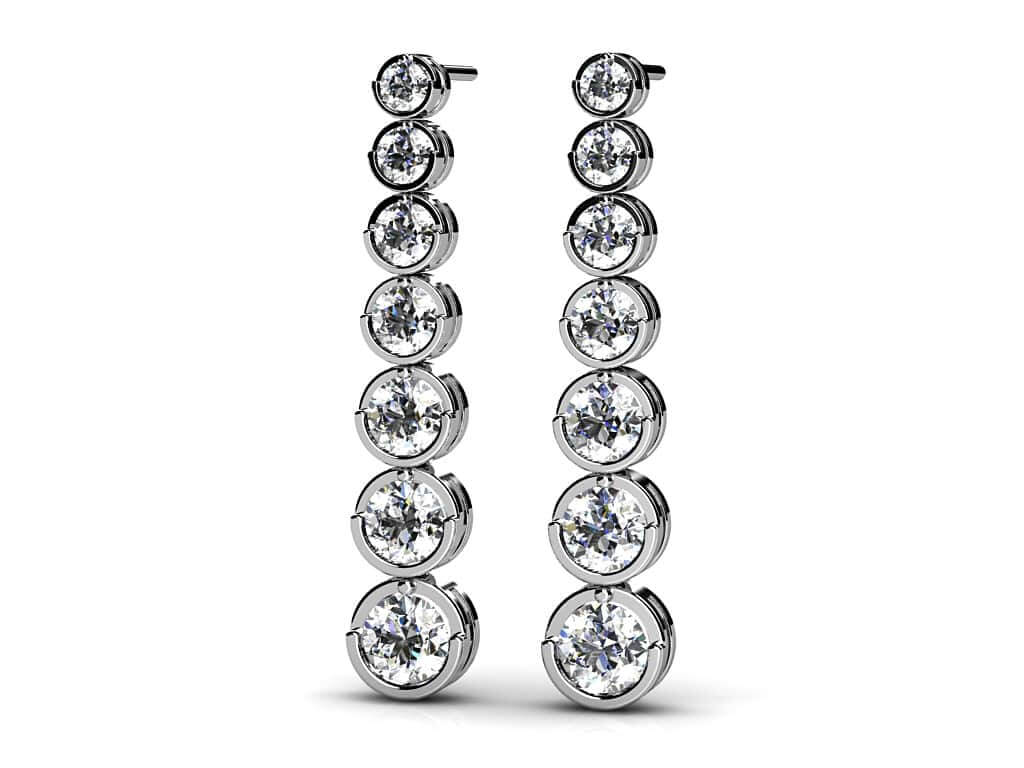 Single Strand Diamond Earrings with 1.54 ct.(finished)