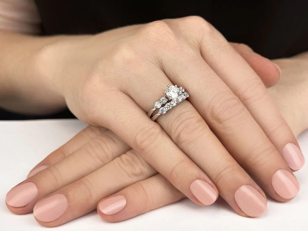 Six Prong Bridal Set Diamond  with 2.05 ct. (1.00 ct. center diamond) - Image 3