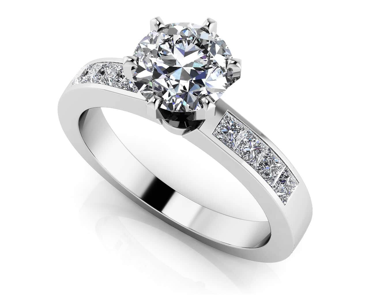 Six Prong Center Stone Diamond Engagement Ring with 1.73 ct. (1.25 ct. center diamond)