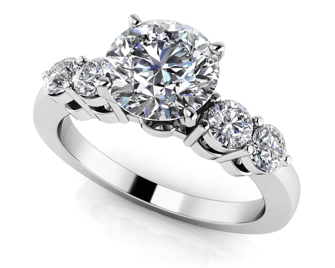 Six Prong Diamond Engagement Ring with 1.42 ct. (1.00 ct. center diamond)