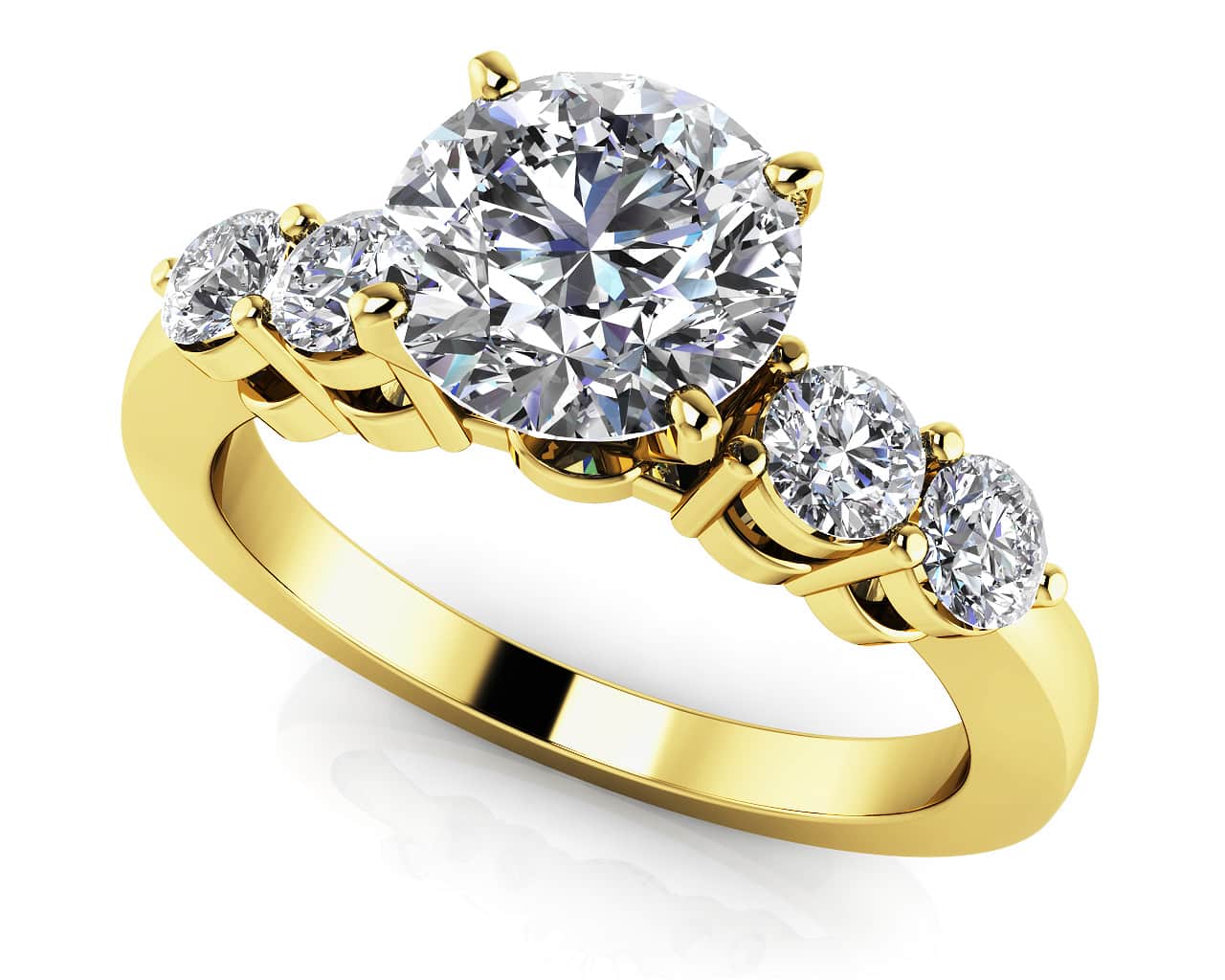 Six Prong Diamond Engagement Ring with 1.42 ct. (1.00 ct. center diamond) - Image 2