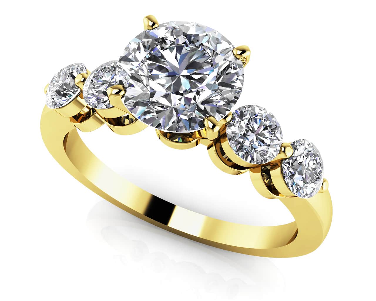 Six Prong Five Across Diamond Ring Diamond  with 1.92 ct. (1.50 ct. center diamond) - Image 2