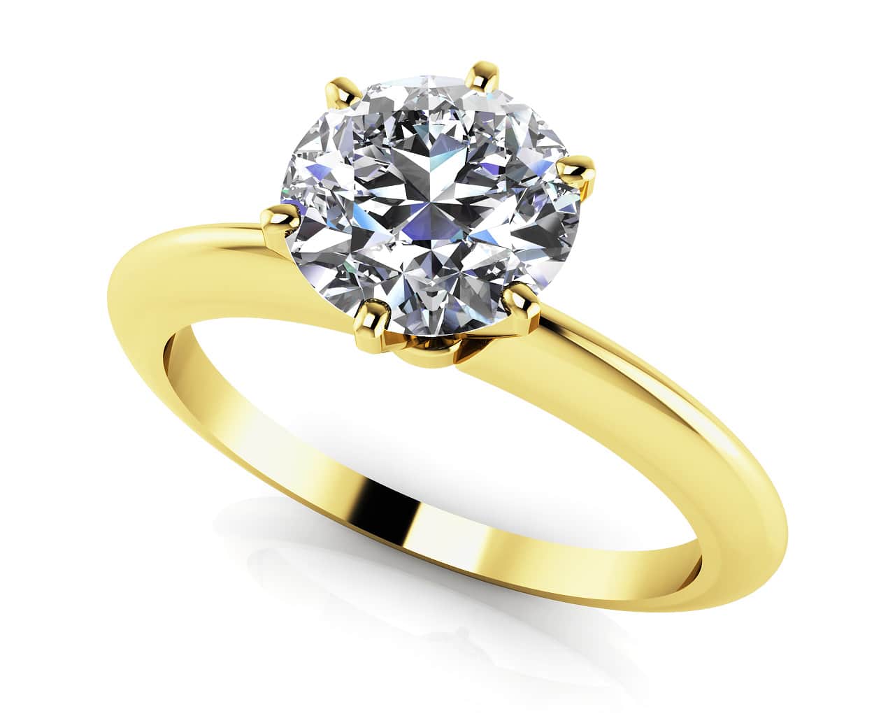 Six Prong Round  Lab-Grown Diamond Solitaire Ring with 0.50 ct.(finished) 5mm - Image 2