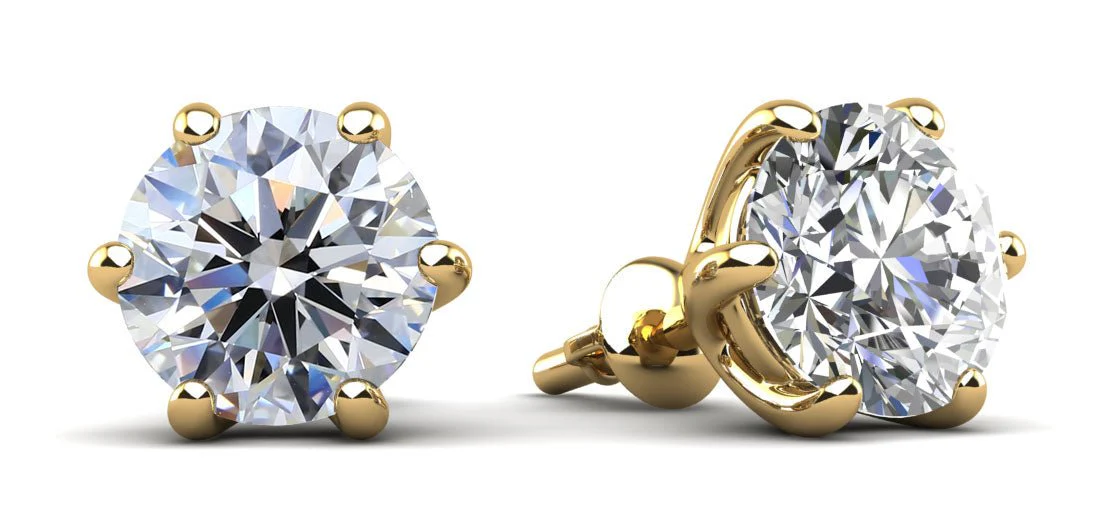 Six Prongs U Shape Diamond Lab-Grown Diamond Studs with 4.00 ct.(finished) 8.2mm - Image 2