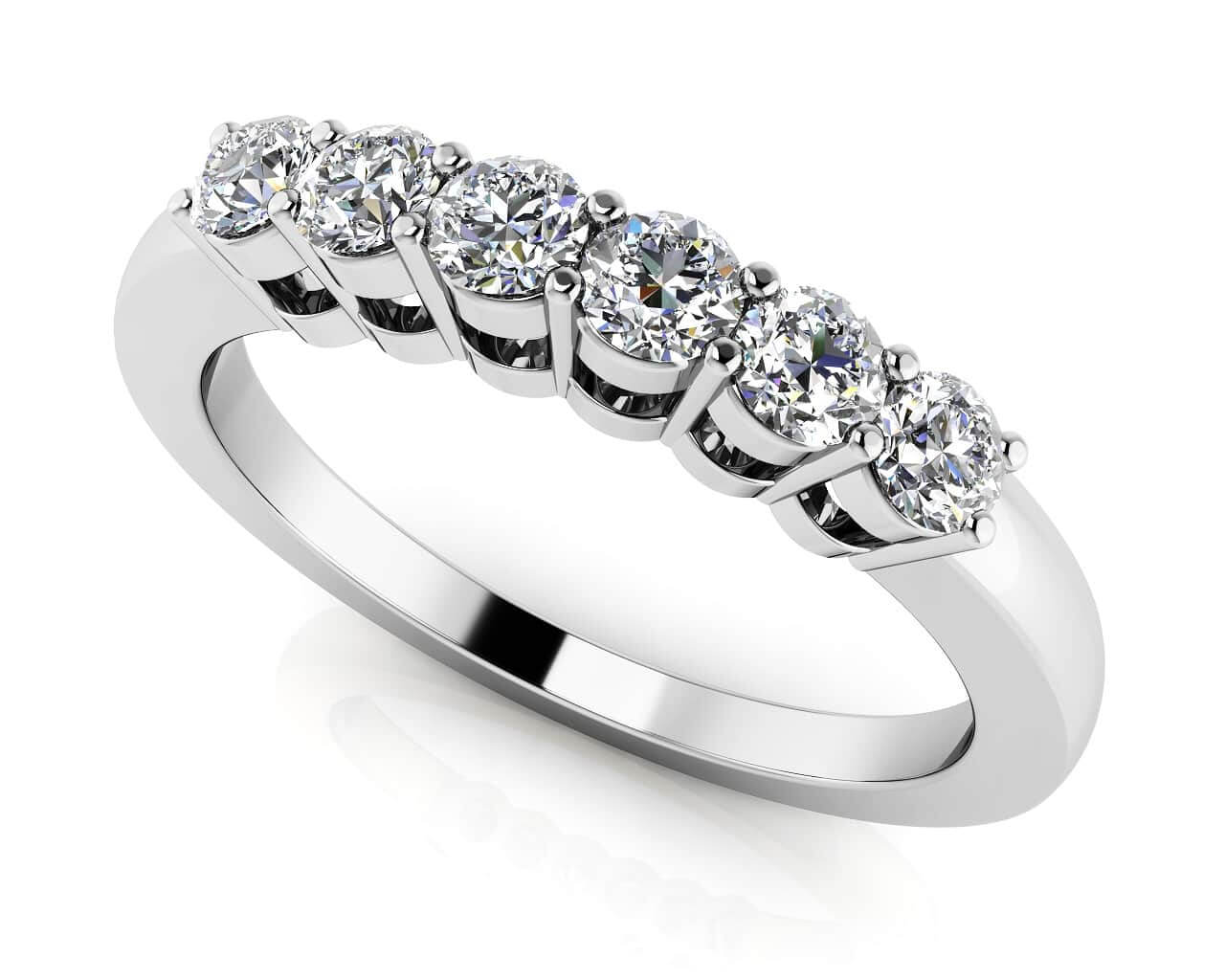 Six Stone Band Lab-Grown Diamond with 0.31 ct.(finished) 2.4mm