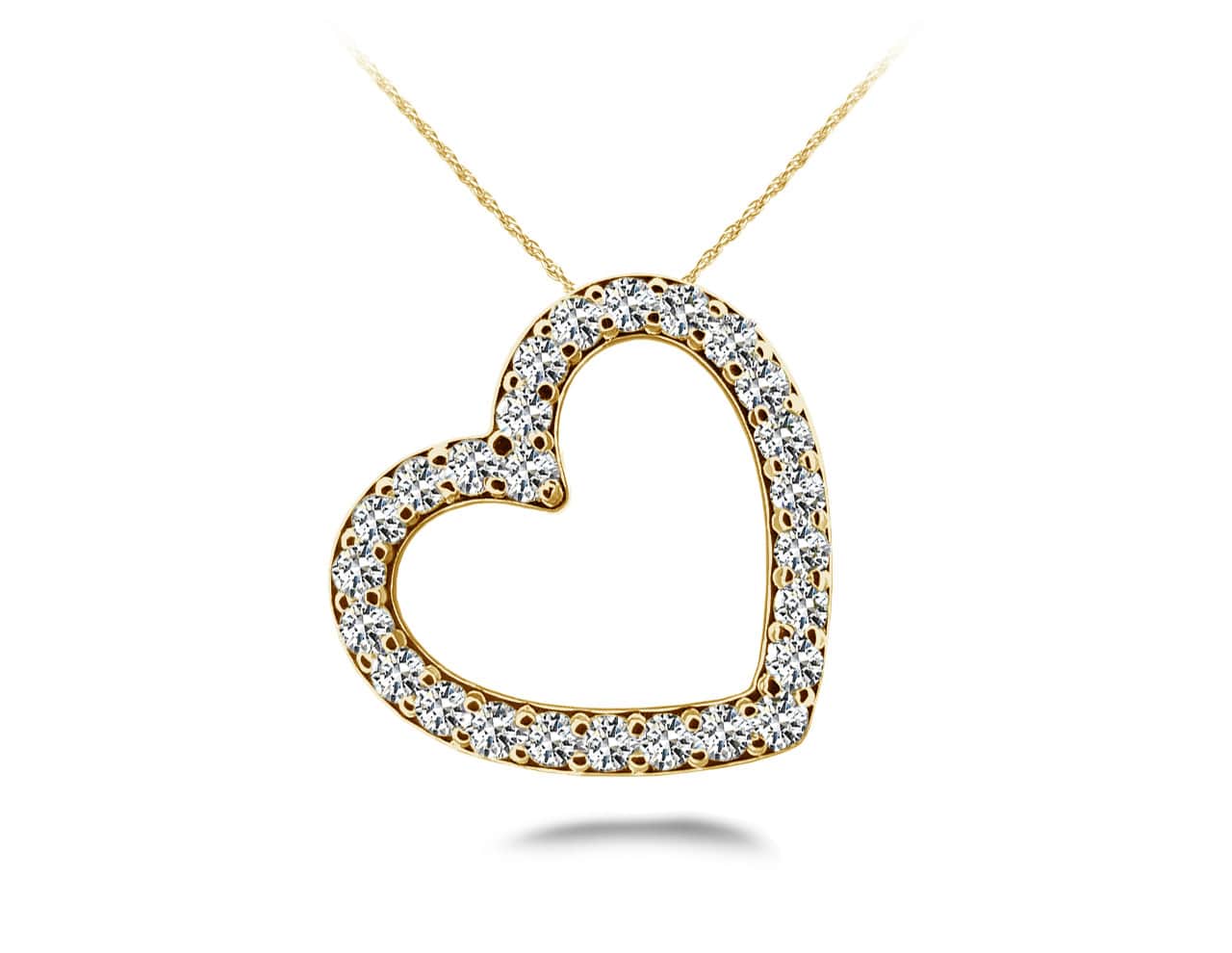 Slanted Diamond Heart Lab-Grown Diamond Pendant with 0.78 ct.(finished) 1.9mm - Image 2