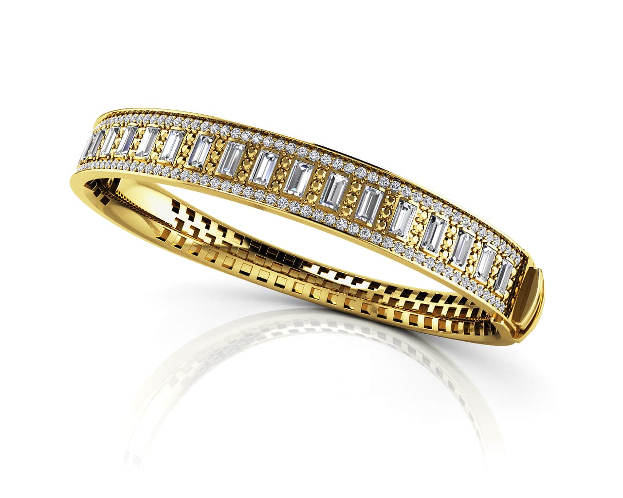 Sleek And Stylish Baguette Bangle Diamond with 4.30 ct.(finished) 4x2mm, 1.1mm - Image 2