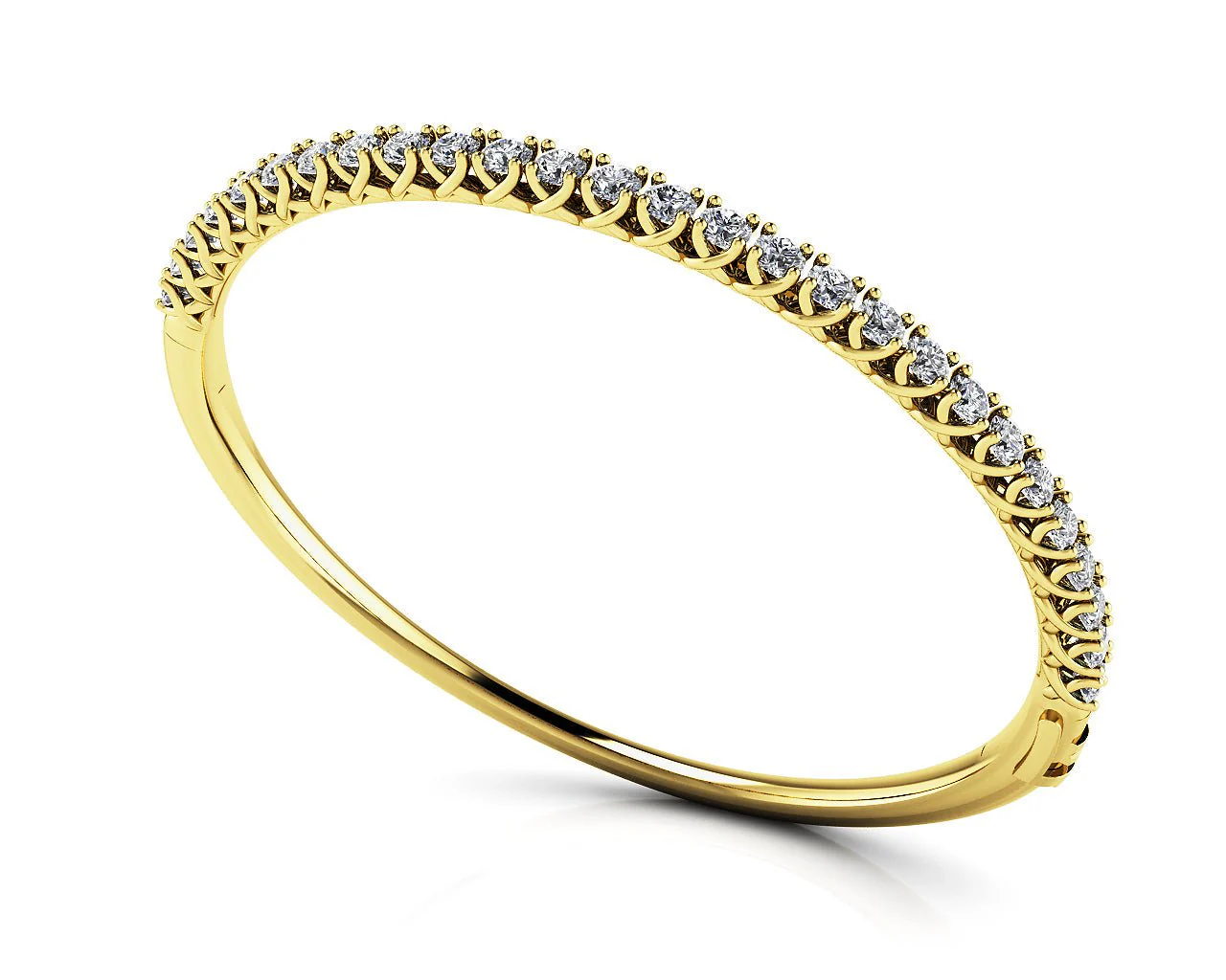 Soft Twist Four Prong Diamond Bangle with 2.84 ct.(finished) 3mm - Image 2