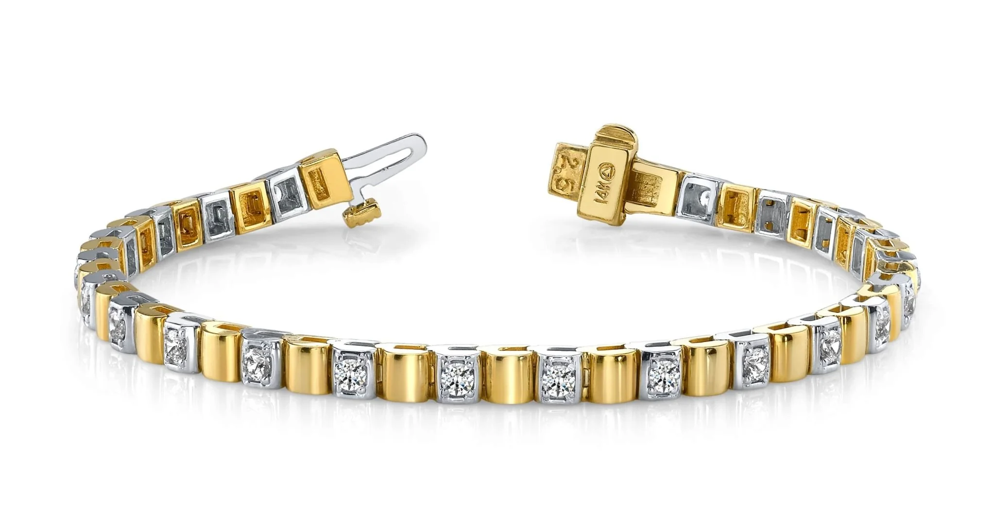 Solid Box Link Diamond Bracelet with 0.80 ct.(finished) 2mm - Image 3