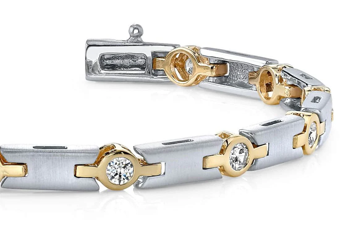 Solid H Link Diamond Bracelet with 1.00 ct.(finished) 3.0mm - Image 2