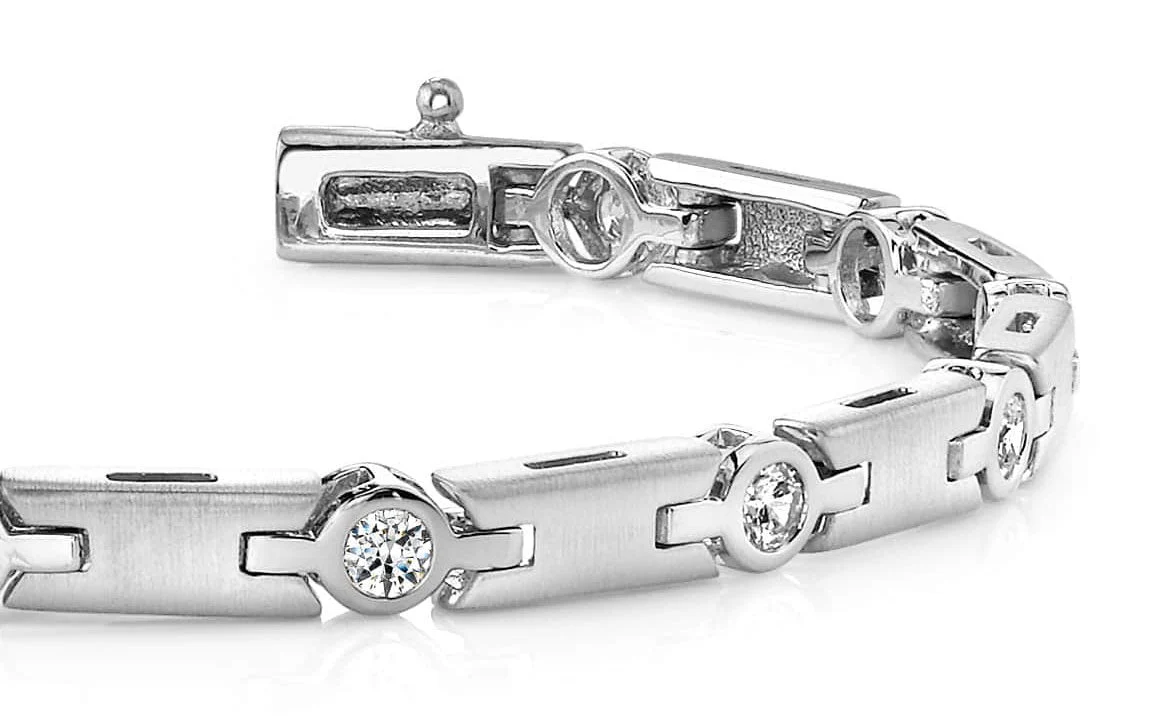 Solid H Link Lab-Grown Diamond Bracelet with 1.50 ct.(finished) 3.5mm