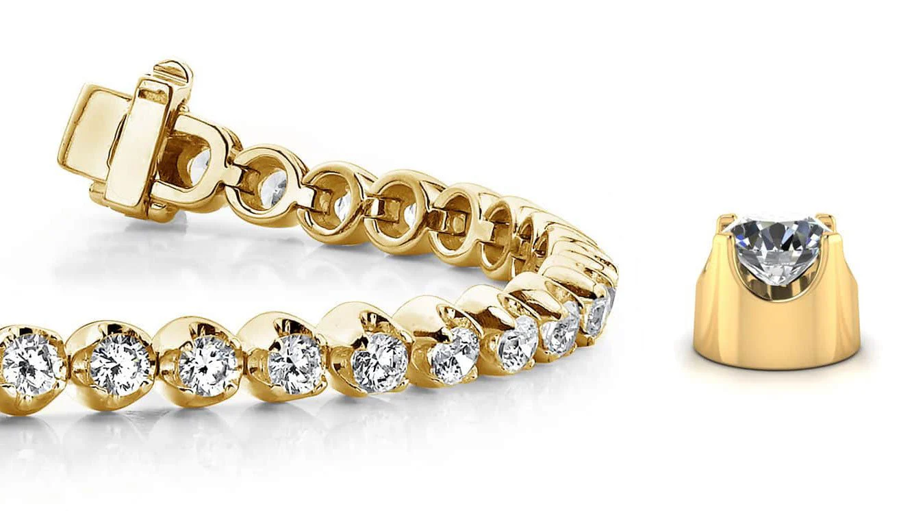 Solid Nugget Diamond Tennis Bracelet with 2.04 ct.(finished) 2.2mm - Image 2