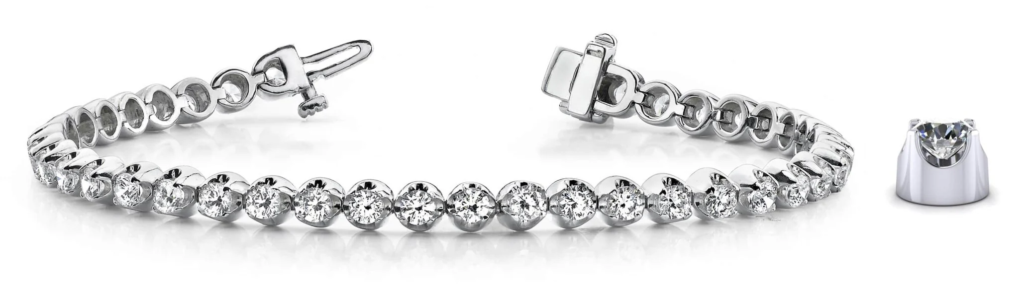 Solid Nugget Diamond Tennis Bracelet with 2.04 ct.(finished) 2.2mm - Image 5