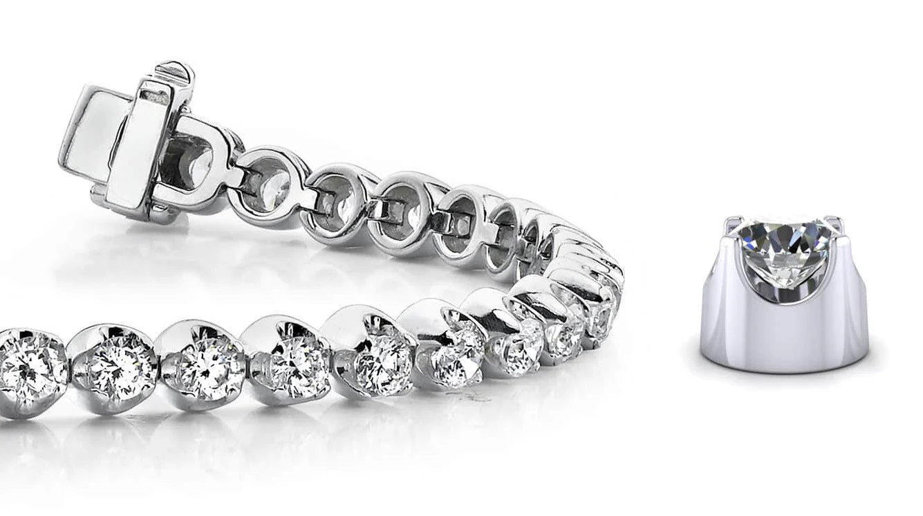 Solid Nugget Lab-Grown Diamond Tennis Bracelet with 9.90 ct.(finished) 4.3mm