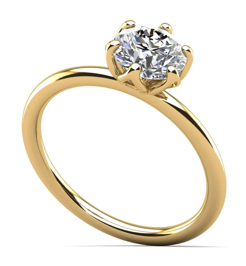 Solitaire Flower Diamond Engagement Ring with 1.00 ct.(finished) 6.5mm - Image 2