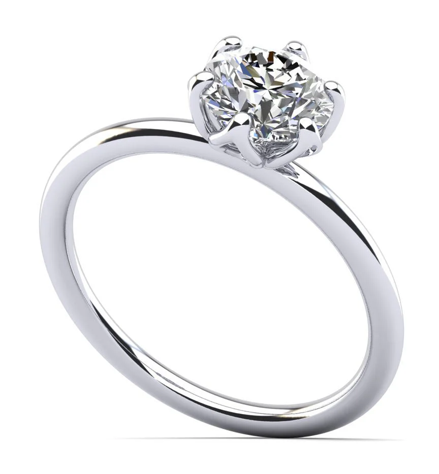 Solitaire Flower Lab-Grown Diamond Engagement Ring with 1.50 ct.(finished) 7.4mm