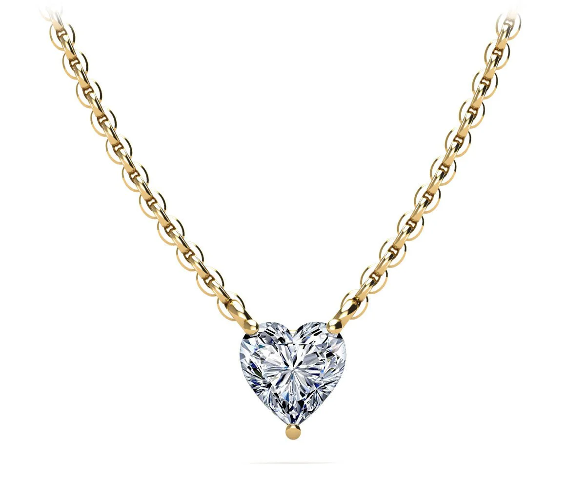 Solitaire Heart Diamond Pendant with 1.00 ct.(finished) 6.5mm - Image 2