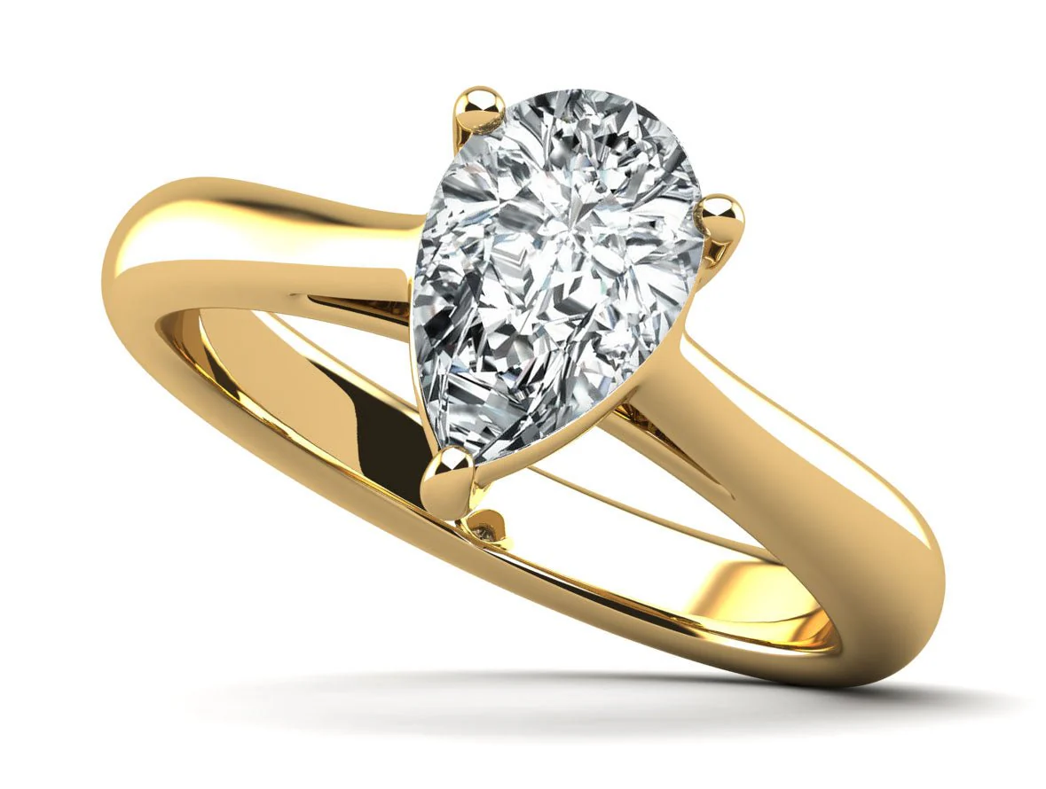 Solitaire Pear Shape Diamond Engagement Ring with 1.00 ct.(finished) 8.5x5.5mm - Image 2