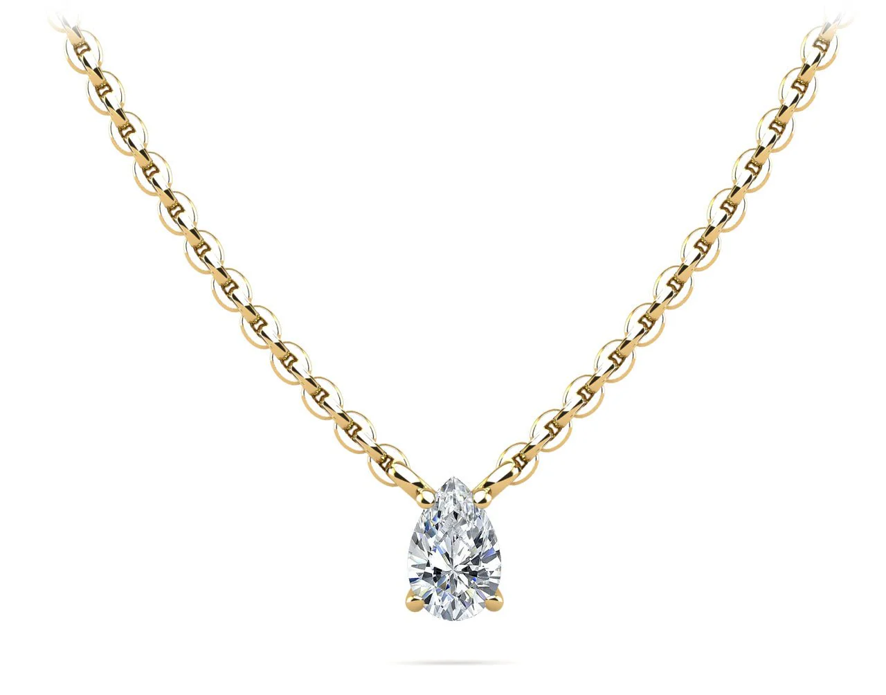Solitaire Pear Shape Diamond Pendant with 0.50 ct.(finished) 7x4.5mm - Image 2