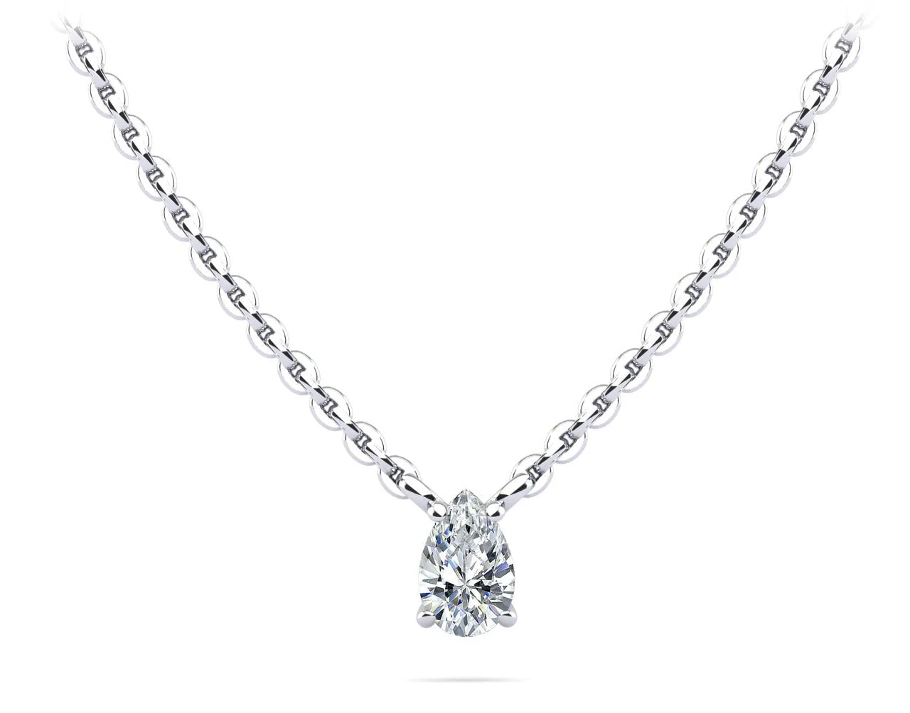 Solitaire Pear Shape Lab-Grown Diamond Pendant with 0.50 ct.(finished) 7x4.5mm