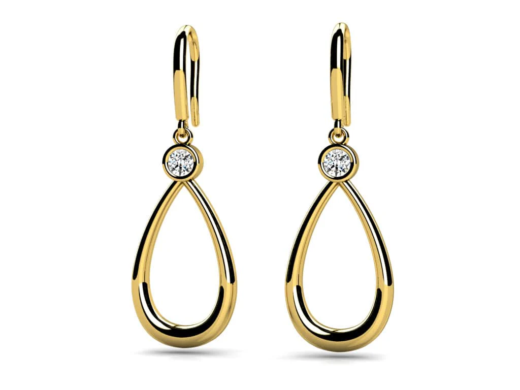 Solitaire Teardrop Designer Diamond Earring Diamond  with 0.50 ct.(finished) 4.0mm - Image 2