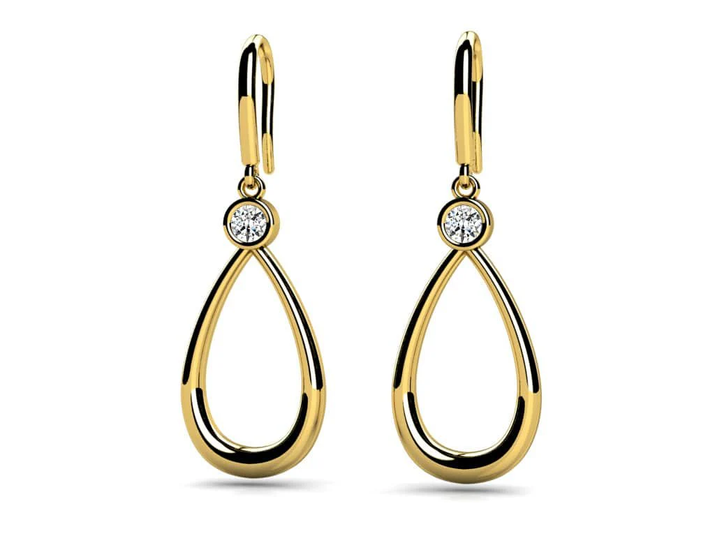 Solitaire Teardrop Designer Diamond Earring Lab-Grown Diamond  with 0.24 ct.(finished) 3.2mm - Image 2