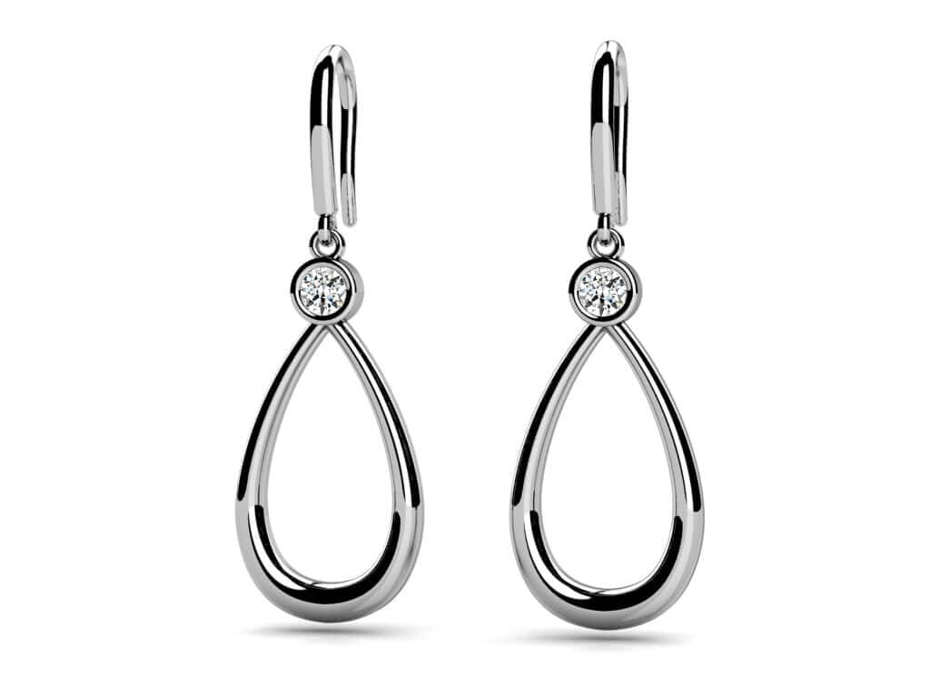 Solitaire Teardrop Designer Diamond Earring Lab-Grown Diamond with 0.50 ct.(finished) 4.0mm