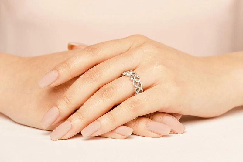 Sophisticated Woven Diamond Eternity Band Diamond with 1.34 ct.(finished) 1.2mm - Image 5