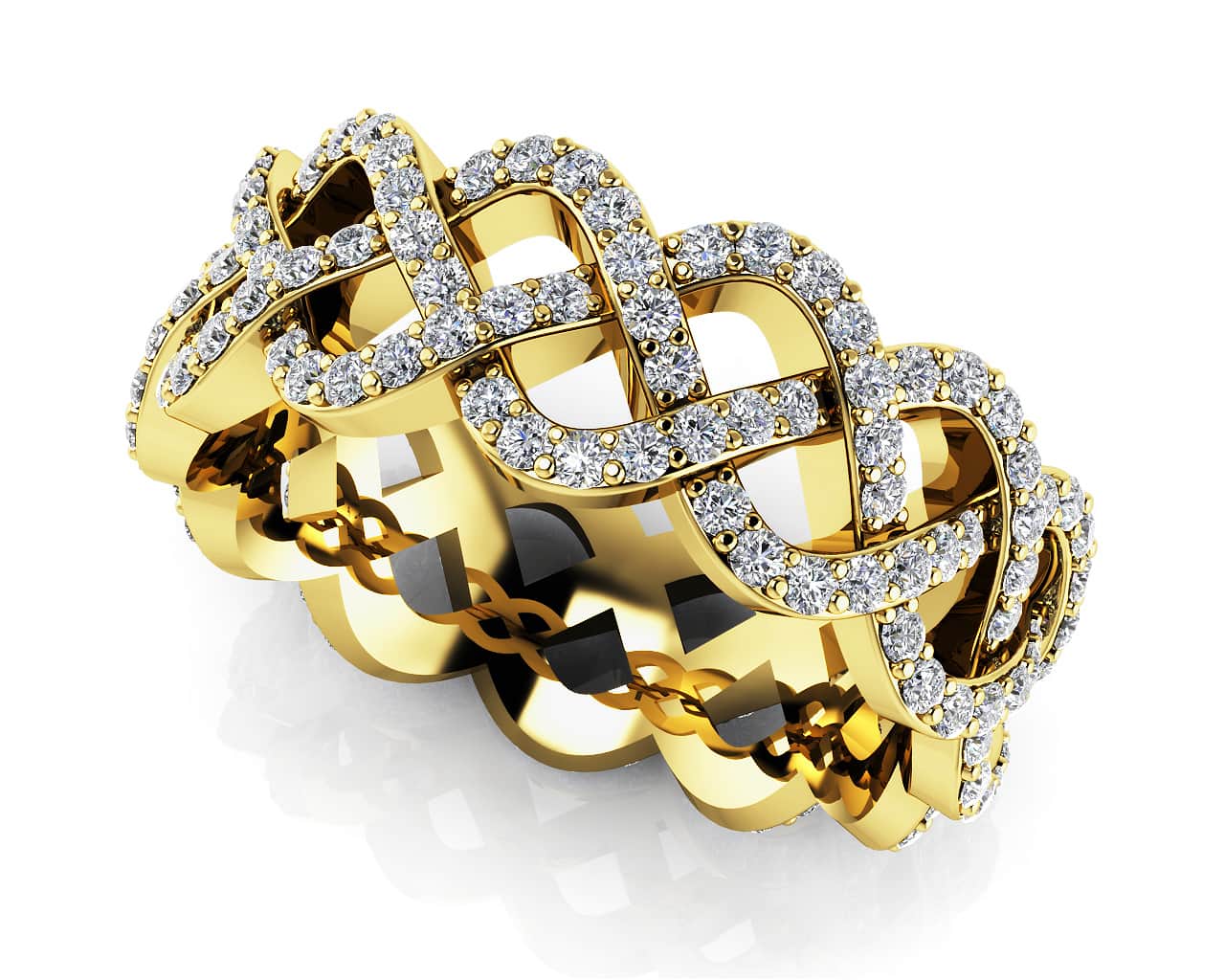 Sophisticated Woven Diamond Eternity Band Lab-Grown Diamond  with 1.34 ct.(finished) 1.2mm - Image 2