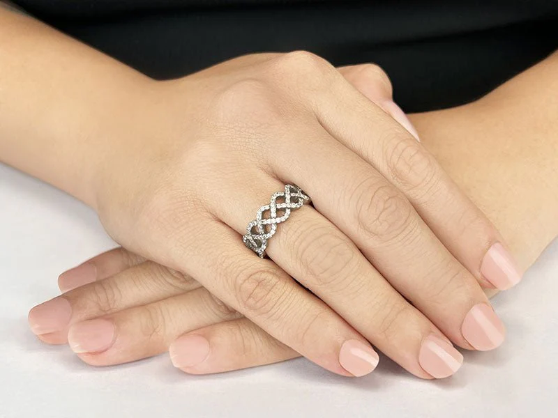 Sophisticated Woven Diamond Eternity Band Lab-Grown Diamond  with 1.34 ct.(finished) 1.2mm - Image 3