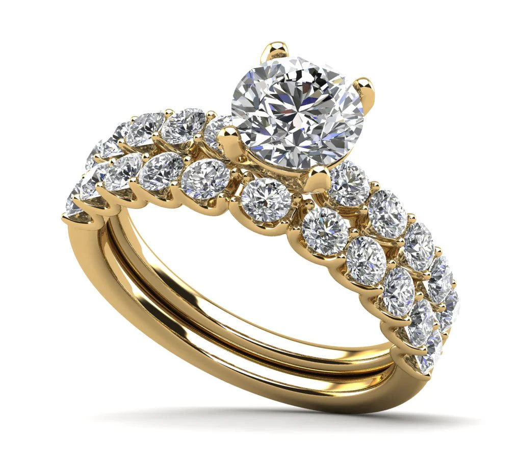 Sparkle Brilliant Round Lab-Grown Diamond Bridal Set with 3.36 ct. (2.00 ct. center diamond) - Image 2