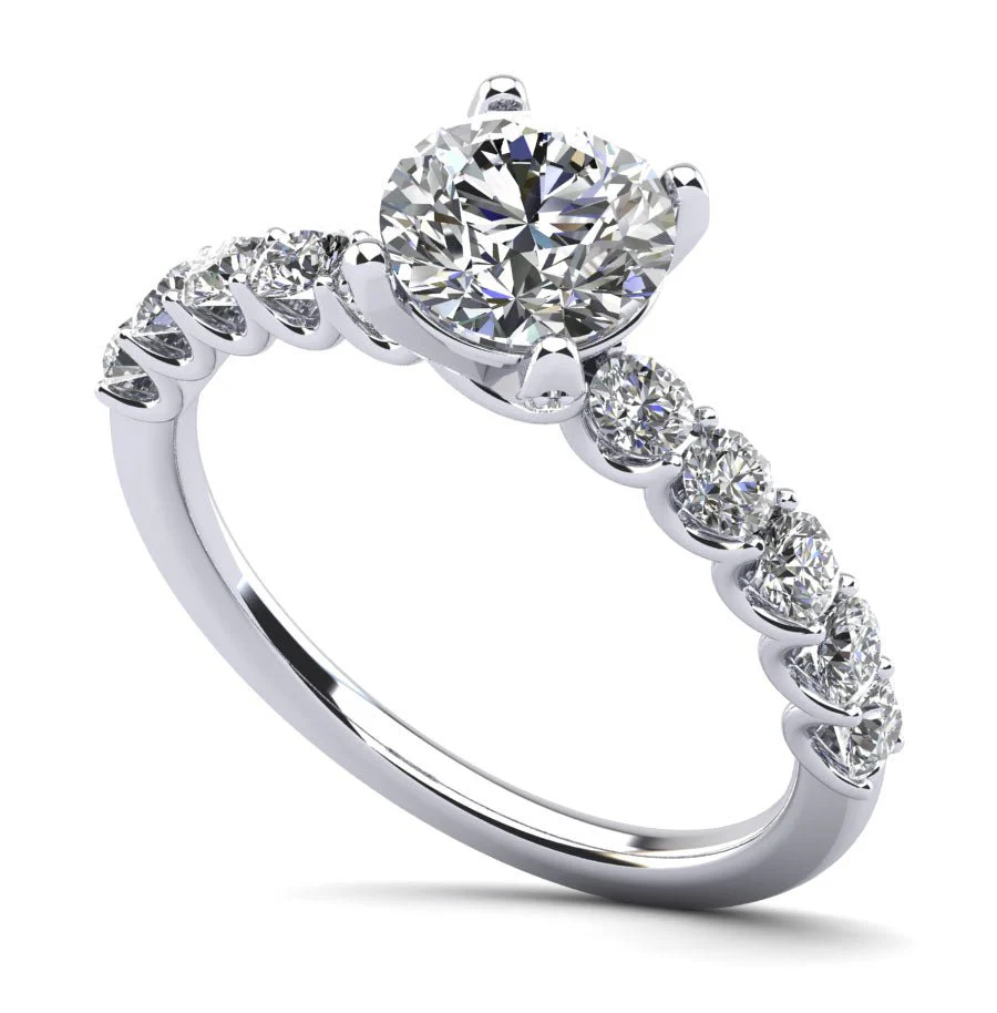 Sparkle Brilliant Round Lab-Grown Diamond Engagement Ring with 2.18 ct. (1.50 ct. center diamond)