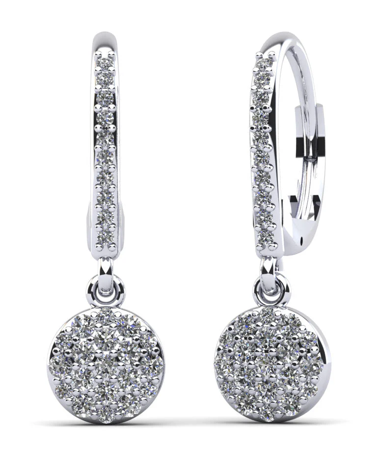 Sparkle Cluster Diamond Earrings with 0.61 ct.(finished) 1.1mm, 1.5mm