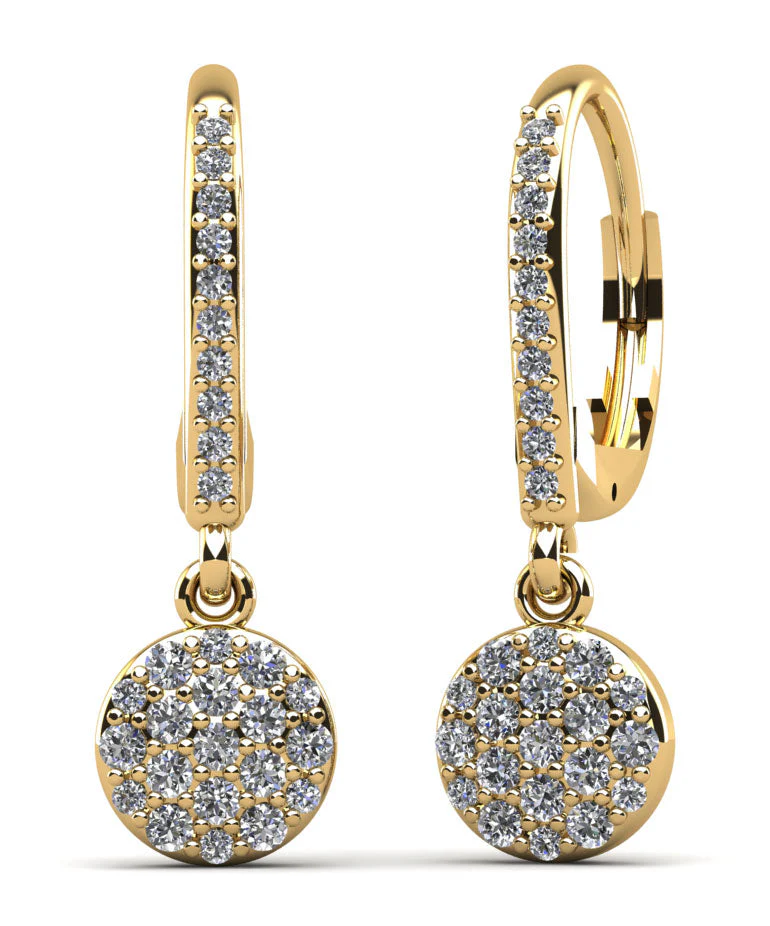 Sparkle Cluster Diamond Earrings with 0.61 ct.(finished) 1.1mm, 1.5mm - Image 2
