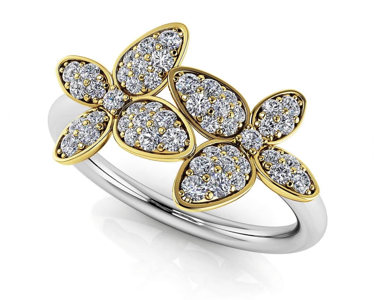 Sparkling Butterfly Lab-Grown Diamond Ring with 0.35 ct.(finished)