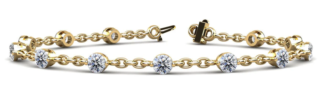 Sparkling Diamond And Chain Link Diamond Bracelet with 2.08 ct.(finished) 3.5mm - Image 5