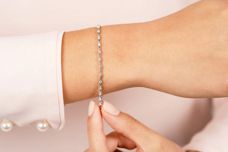 Sparkling Diamond And Chain Link Diamond Bracelet with 3.50 ct.(finished) 4.5mm - Image 3