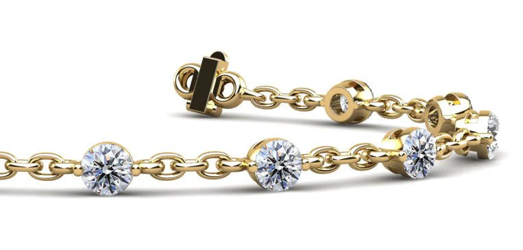 Sparkling Diamond And Chain Link Lab-Grown Diamond Bracelet with 3.50 ct.(finished) 4.5mm - Image 2