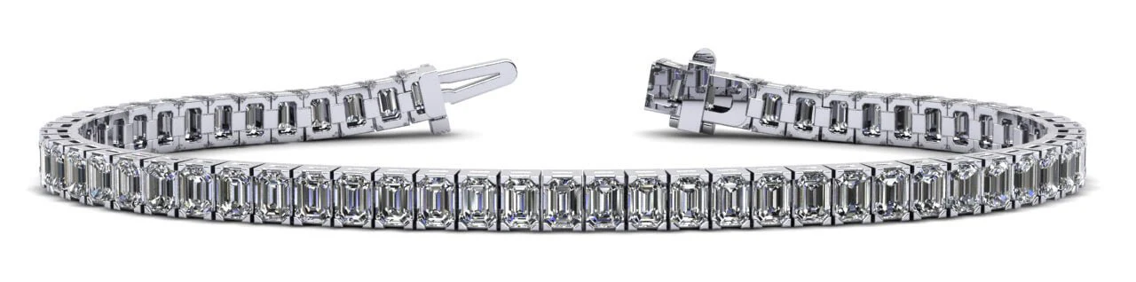Sparkling Emerald Cut Diamond Bracelet with 12.40 ct.(finished) 3.4x2.6mm - Image 4