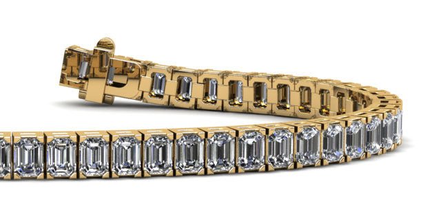 Sparkling Emerald Cut Lab-Grown Diamond Bracelet with 11.40 ct.(finished) 3.8x2.8mm - Image 2
